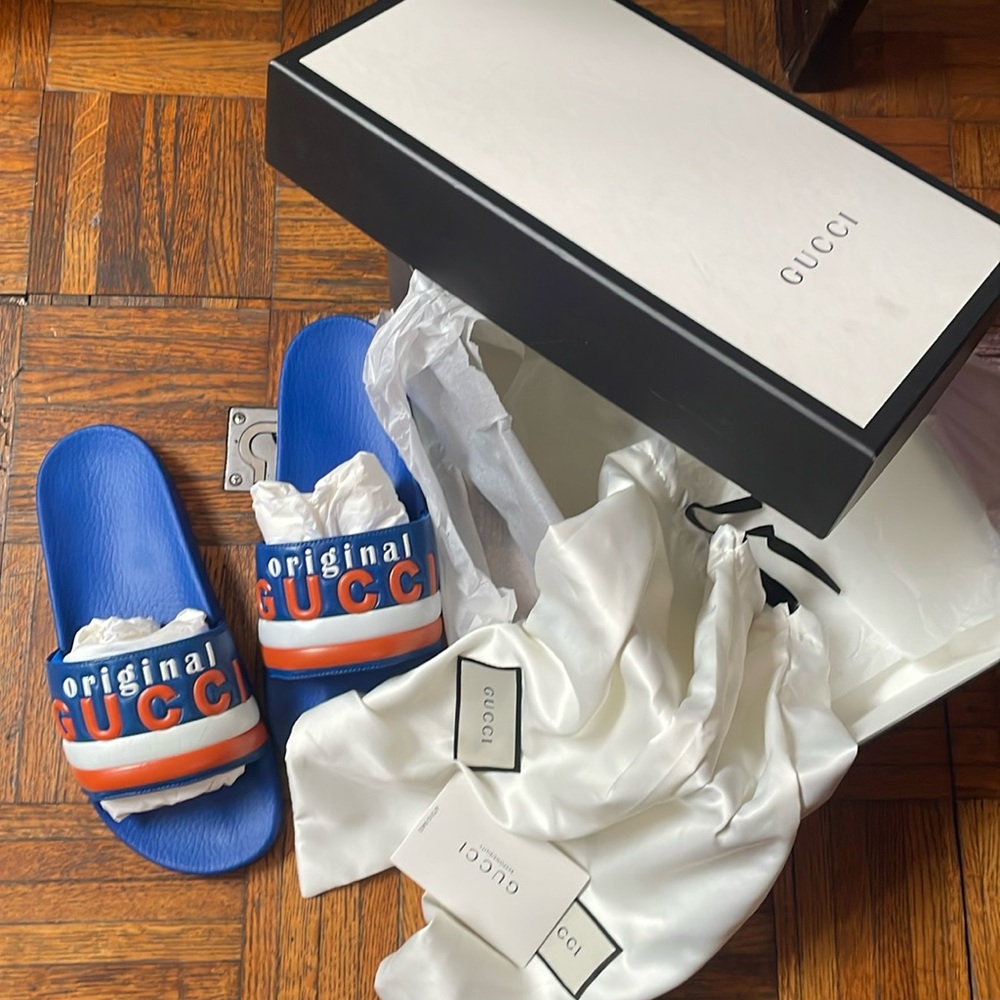 $ALE- Gucci Original Limited Edition Slides - NY Knicks colors - Picture 4 of 8